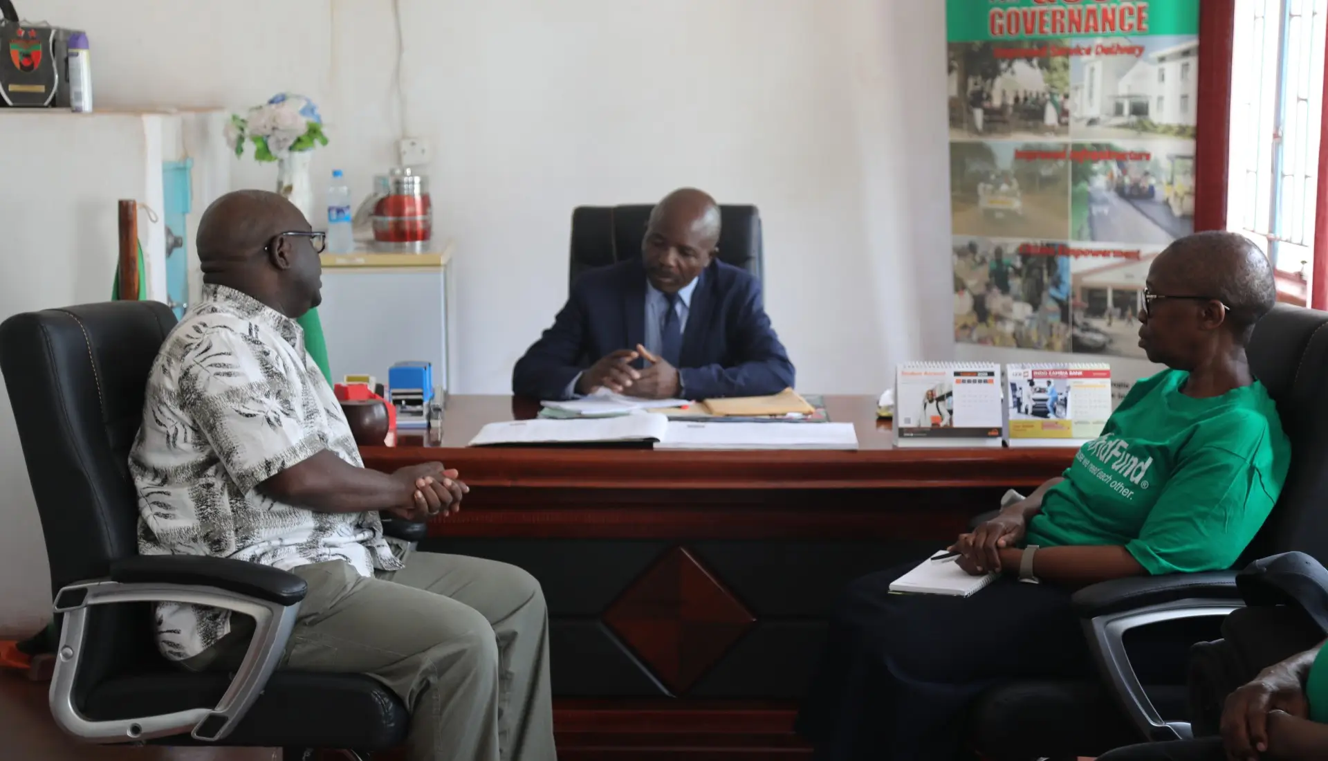 Meeting with the Luangwa Mayor, Luke Chikani.