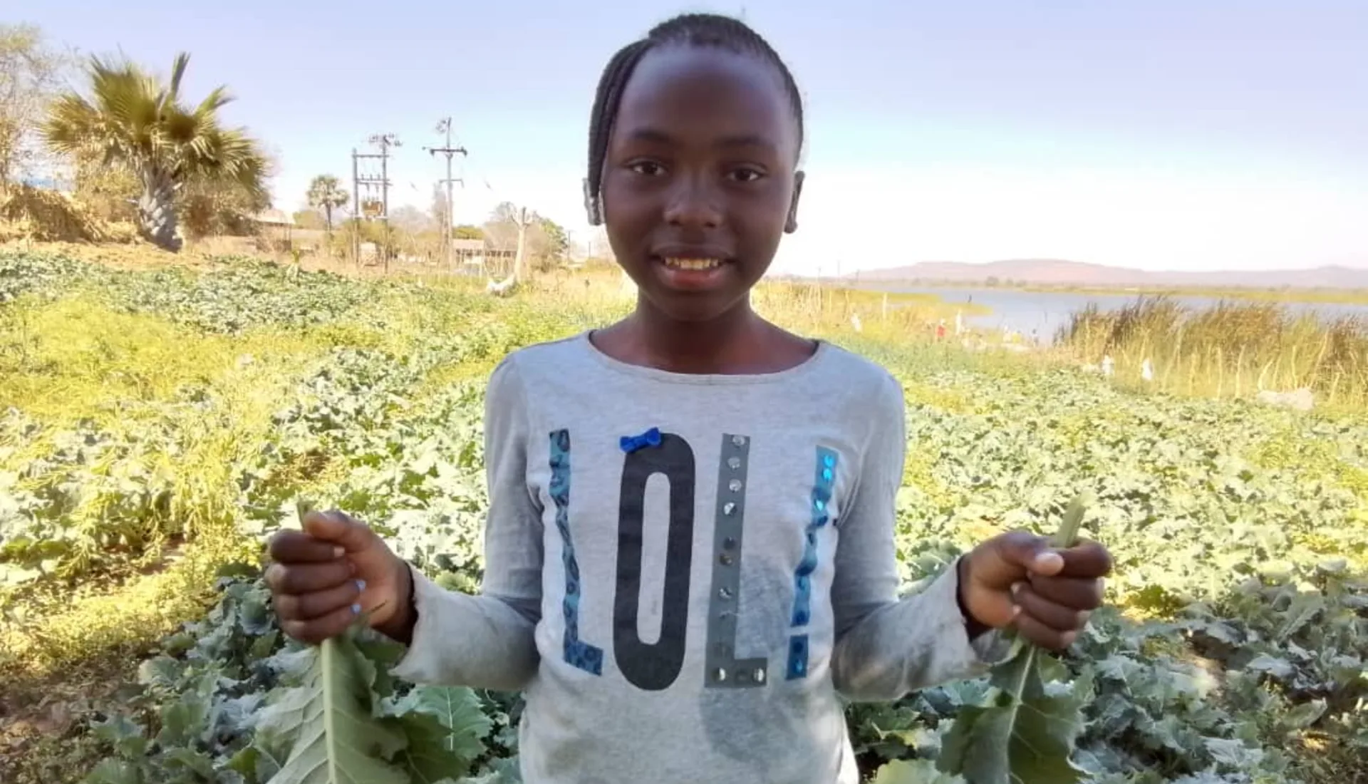 Leafy green vegetables provide the much-needed nutrition for the children.